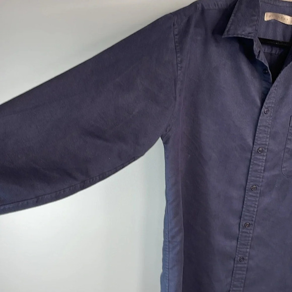 VINTAGE 90s Retreat Men’s Navy Blue Chamois  Microfibre Boxy Shirt Size M 15.5 - Picture 4 of 13